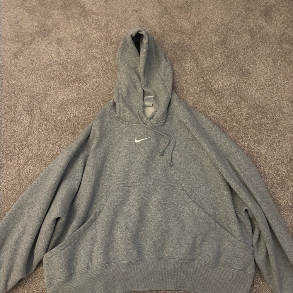 Nike Gray Sweater with Classic Swoosh